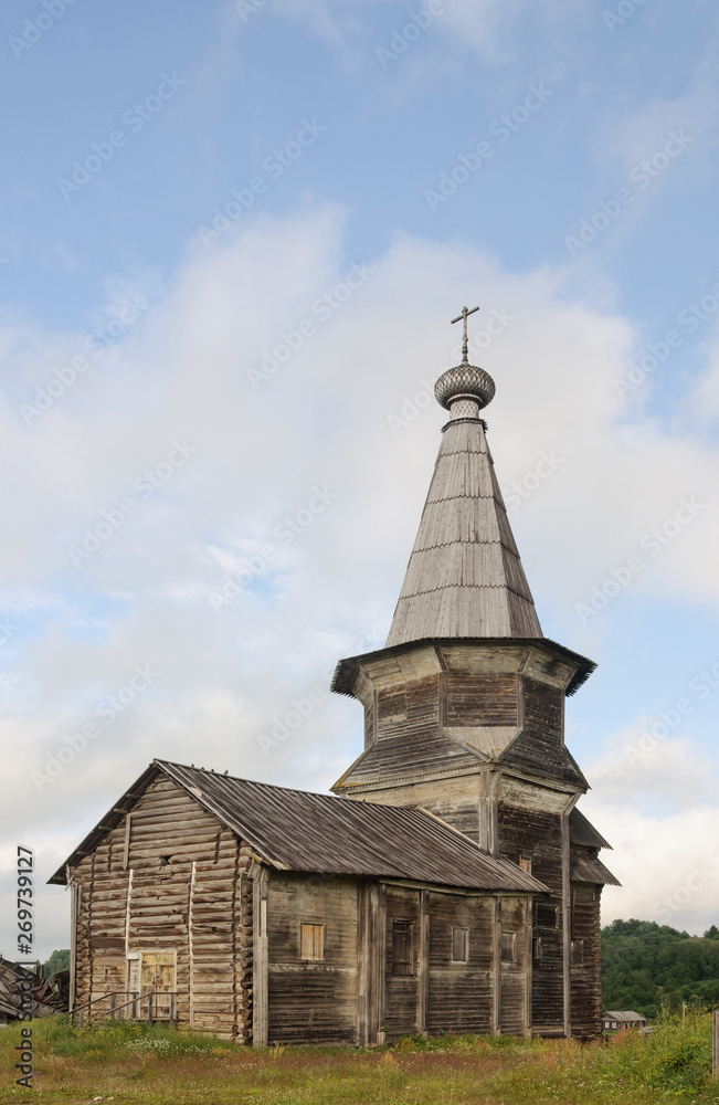 Old abandoned wooden church in North of Russia Old abandoned wooden church in North of Russia