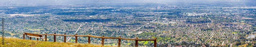 Vista point overlooking San Jose, the heart of Silicon Valley; south San Francisco bay area, California