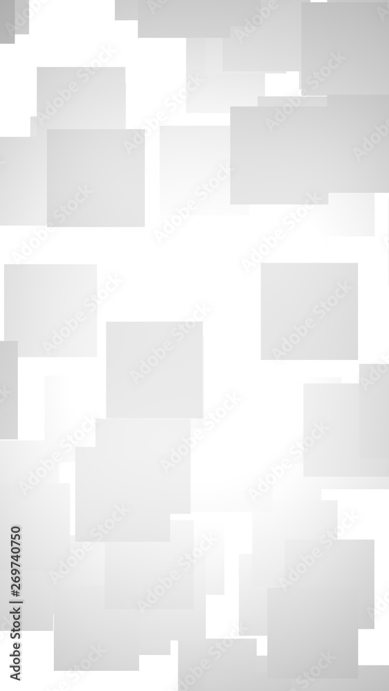 Obraz premium White abstract background. Misty backdrop with grey squares. 3D illustration