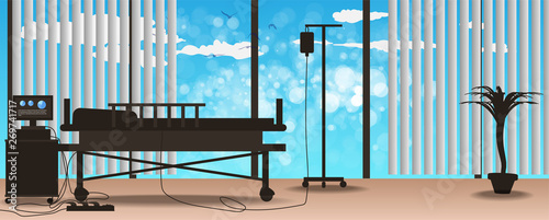 Bright Interior of the modern clinic of the intensive care unit