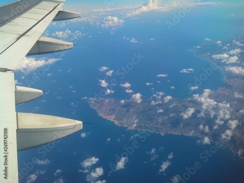 The beautiful view from airplane window, Cyprus, Akamas