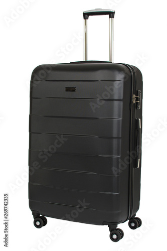 Travel suitcase isolated on white background
