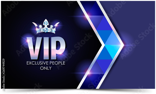 VIP card with silver elements and crown.