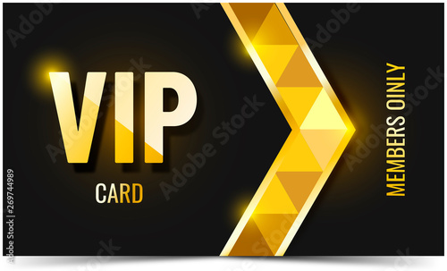 VIP card with golden elements.