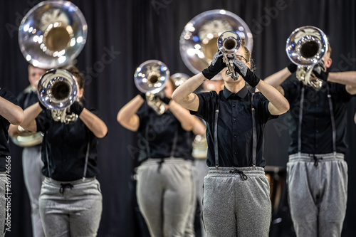 Details from a show band, fanfare drum band our marching orchestra