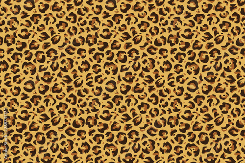 Leopard seamless print. Cheetah jaguar exotic animal skin pattern, luxury fashion wallpaper. Vector textile leopards printing design