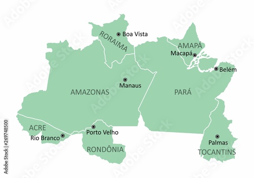 Brazil north region map photo