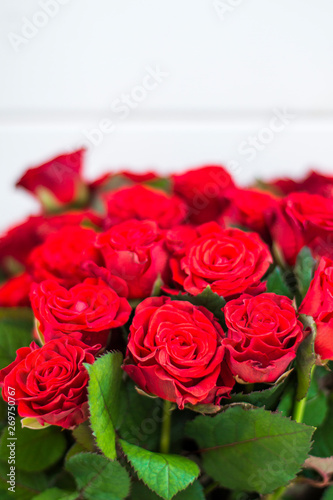 Bouquet of red roses close up