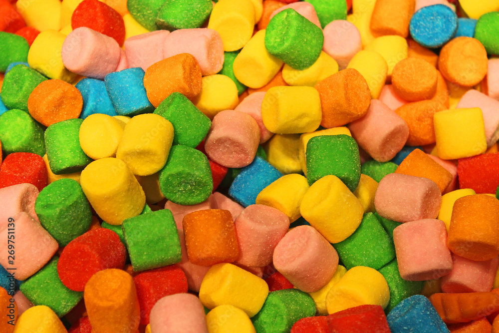 A lot of colorful sweets close up A lot of colorful sweets close up