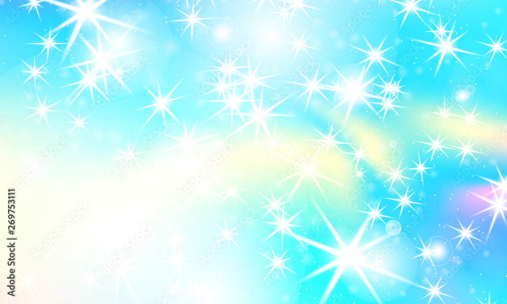 Unicorn rainbow background. Holographic sky Unicorn rainbow background. Holographic sky