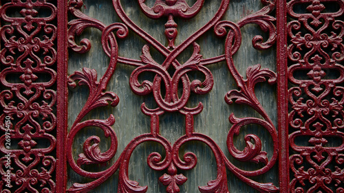 Tablou pe pânză ironwork red wall pattern