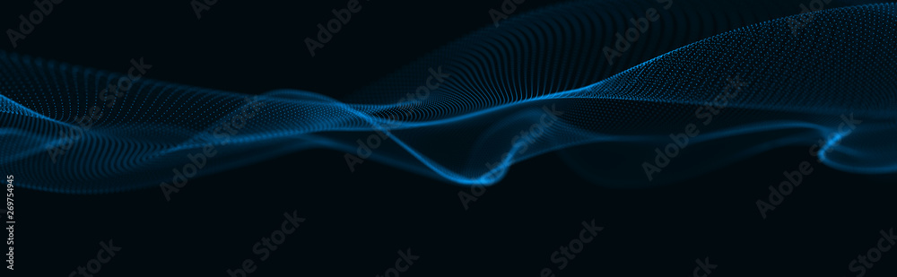 Musical wave of particles. Sound structural connections. Abstract background with a wave of luminous particles. Wave 3d Musical wave of particles. Sound structural connections. Abstract background with a wave of luminous particles. Wave 3d