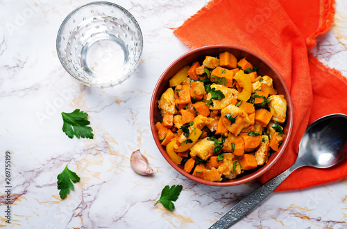 Sweet potato chicken skillet photo