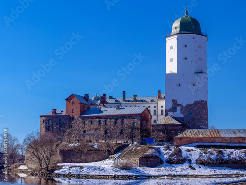 Medieval castle on the island. Vyborg. Russia