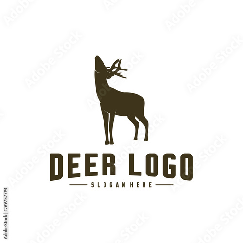 Deer Logo Design Icon Symbol. Deer Vector. Deer Silhouette