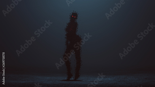 Fotografija Futuristic Cyber Punk Demon Digital Virus with Bum Sticking Out Formed out of lo
