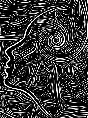 Brain Swirl Woodcut