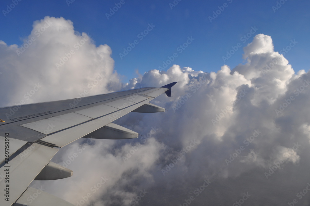 Obraz premium The beautiful view from airplane window sky and cloud