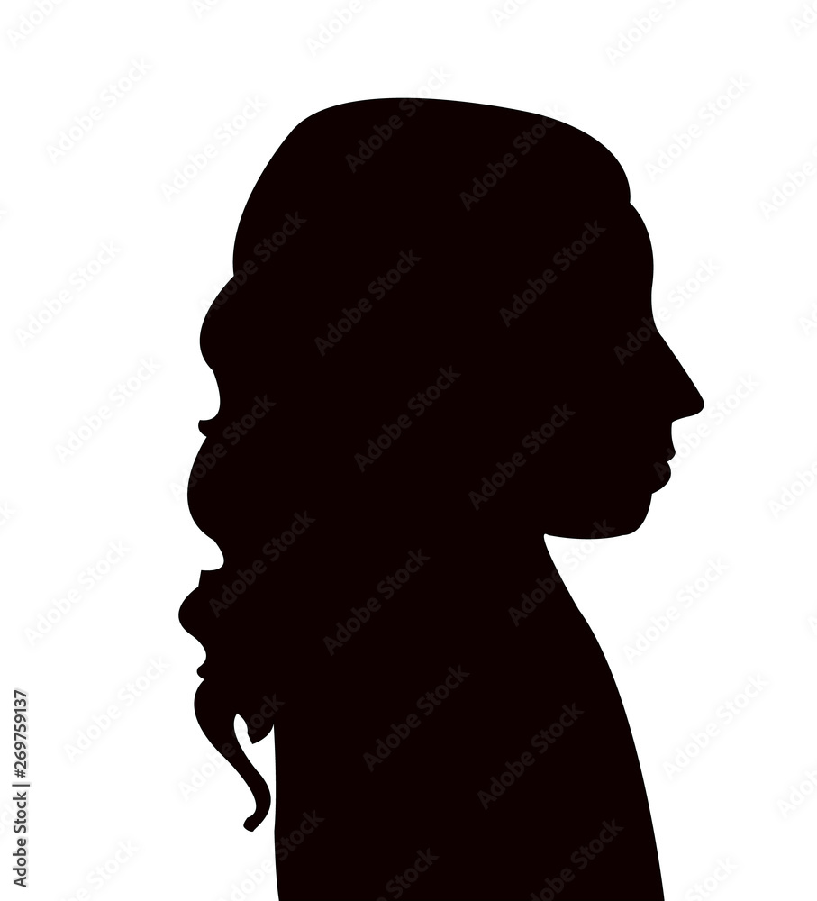 a girl head silhouette vector