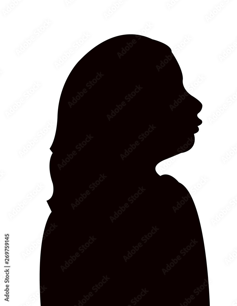 a girl head silhouette vector