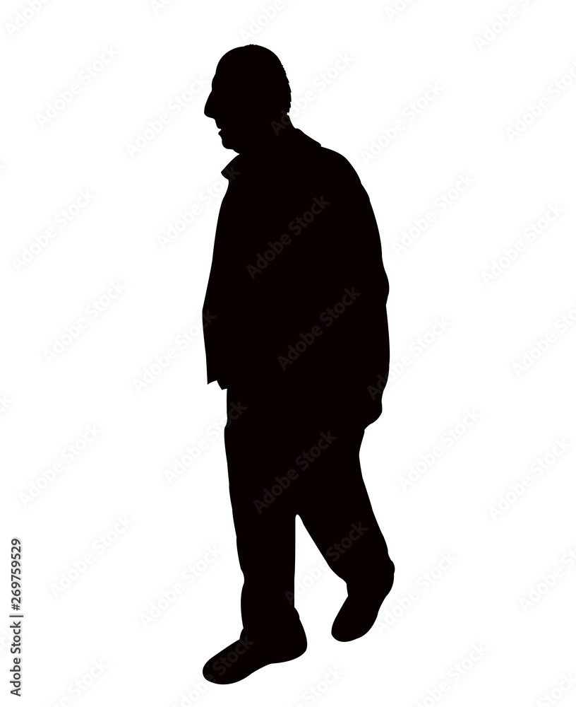a man walking body silhouette vector