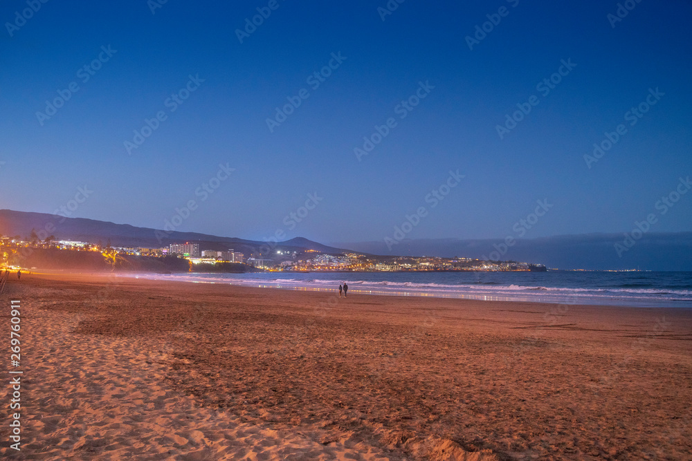 English beach at sunset, Gran Canarias
