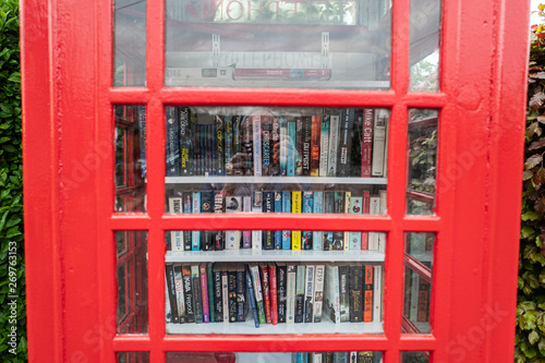 Old Phone box reused as a library photo