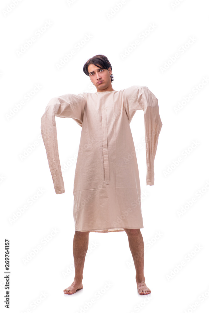 Fototapeta premium Young mad man isolated on white