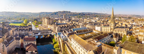 Fotografie Aerial view of Pulteney bridge in Bath, England
