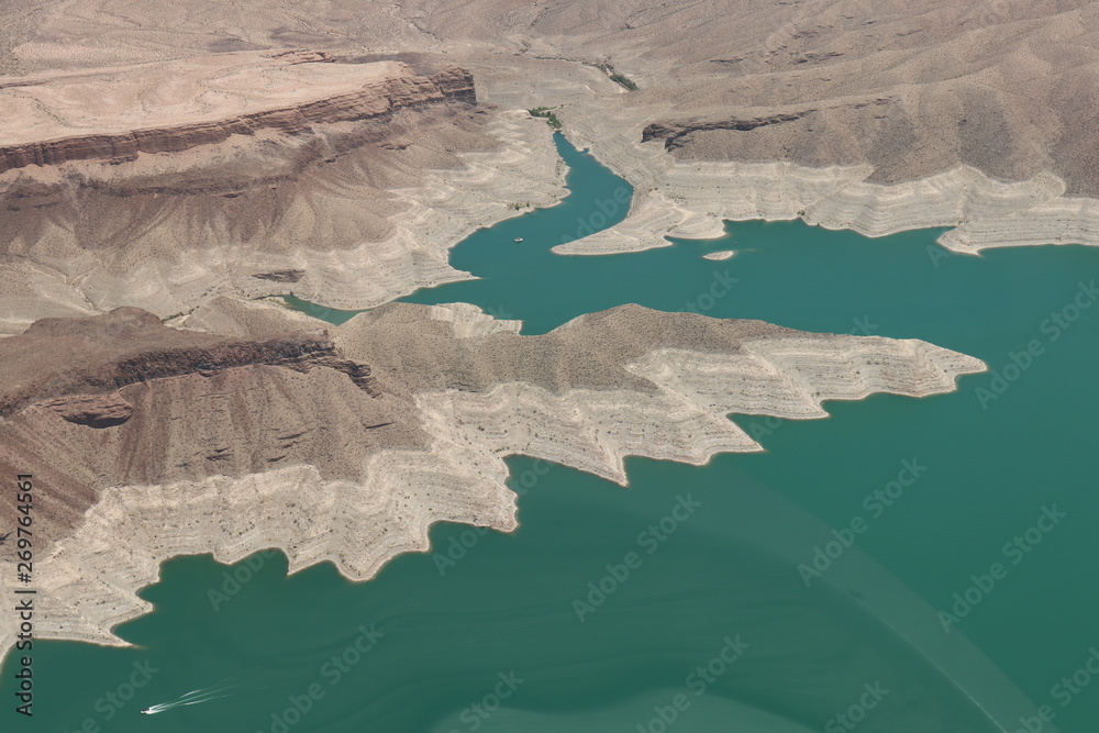 Lake Mead National Reserve areal view of the lake and desert Lake Mead National Reserve areal view of the lake and desert