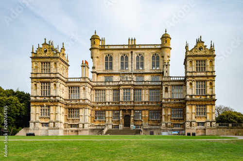 Facade of Wollaton Hall in Nottingham, UK