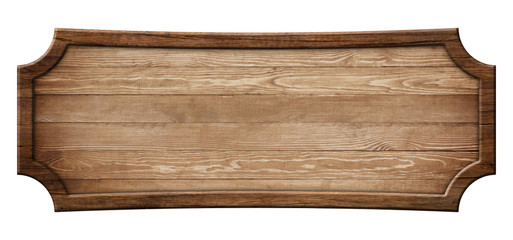 Oblong decorative wooden signboard made of natural wood and with dark frame