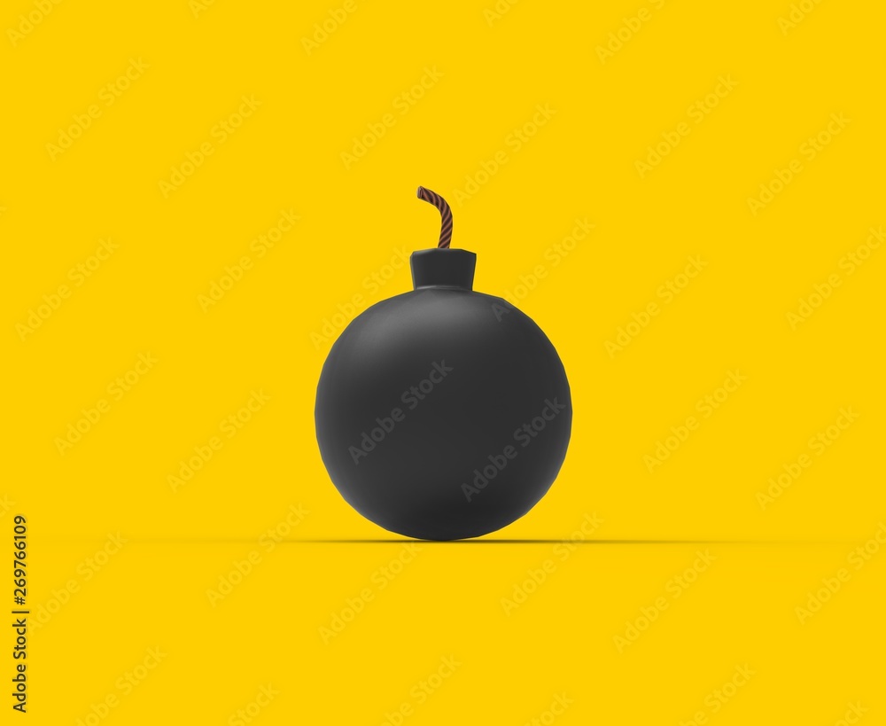 Black Bomb isolated 3D Rendering Black Bomb isolated 3D Rendering