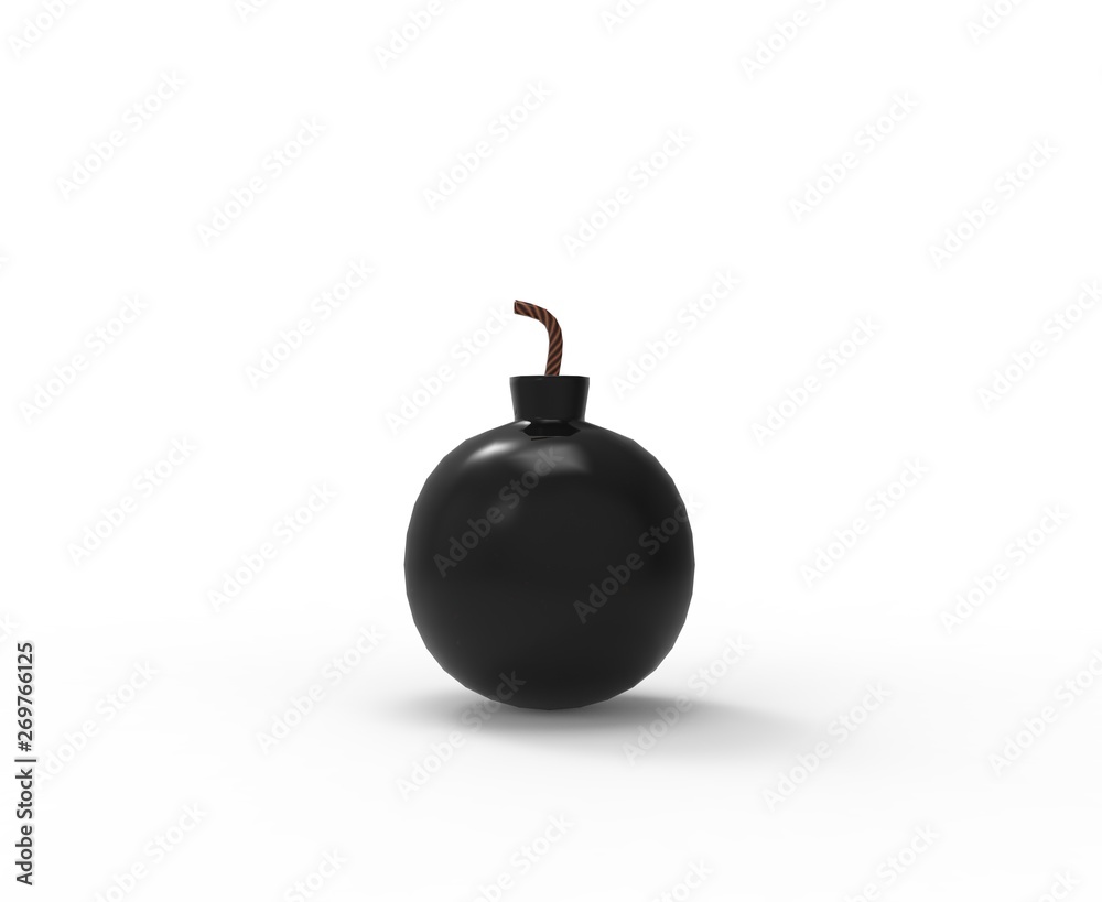 Black Bomb isolated 3D Rendering Black Bomb isolated 3D Rendering