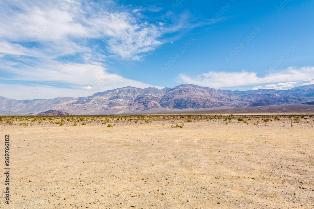 Scenic landscape near the west entrance to the Death Valley National Park in California.