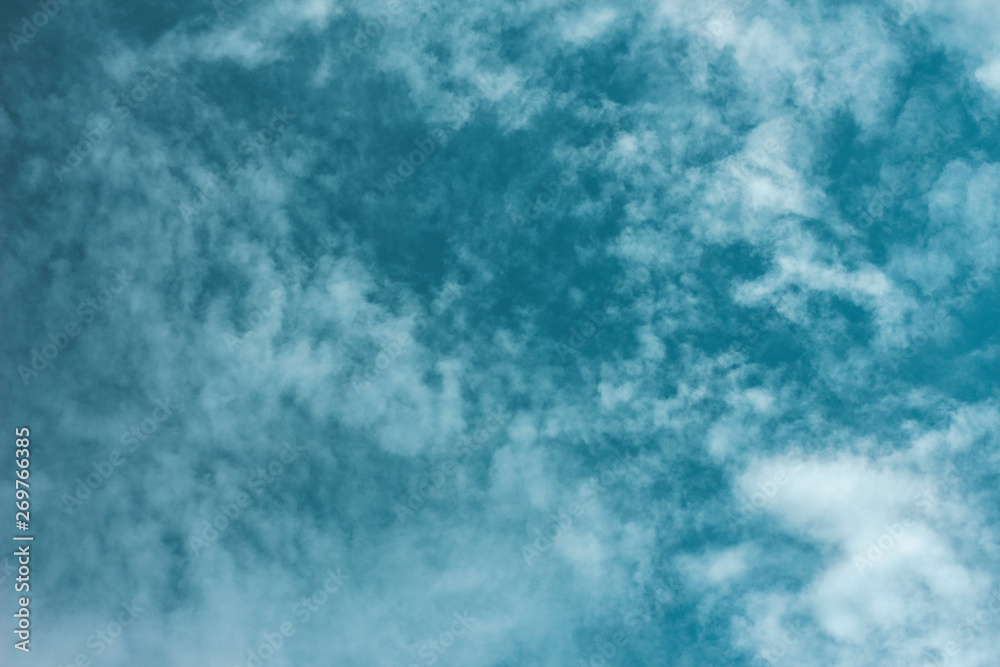 Turquoise little gloomy sky with clouds Turquoise little gloomy sky with clouds