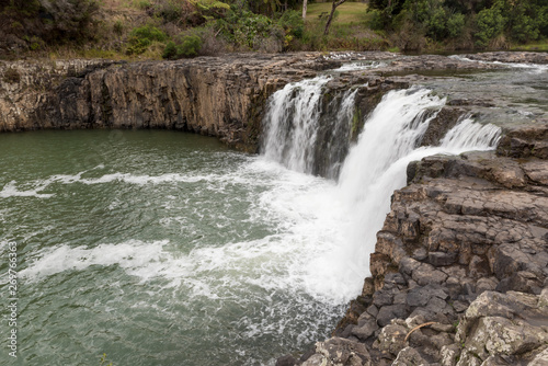 Harare Falls on the Waitangi River near Paihia  Northland  New Zealand  flowing over basalt rocks.