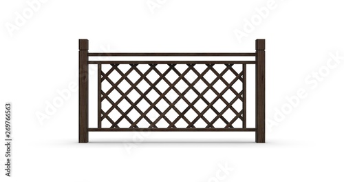 Wallpaper Mural Fence isolated on White 3D Rendering Torontodigital.ca