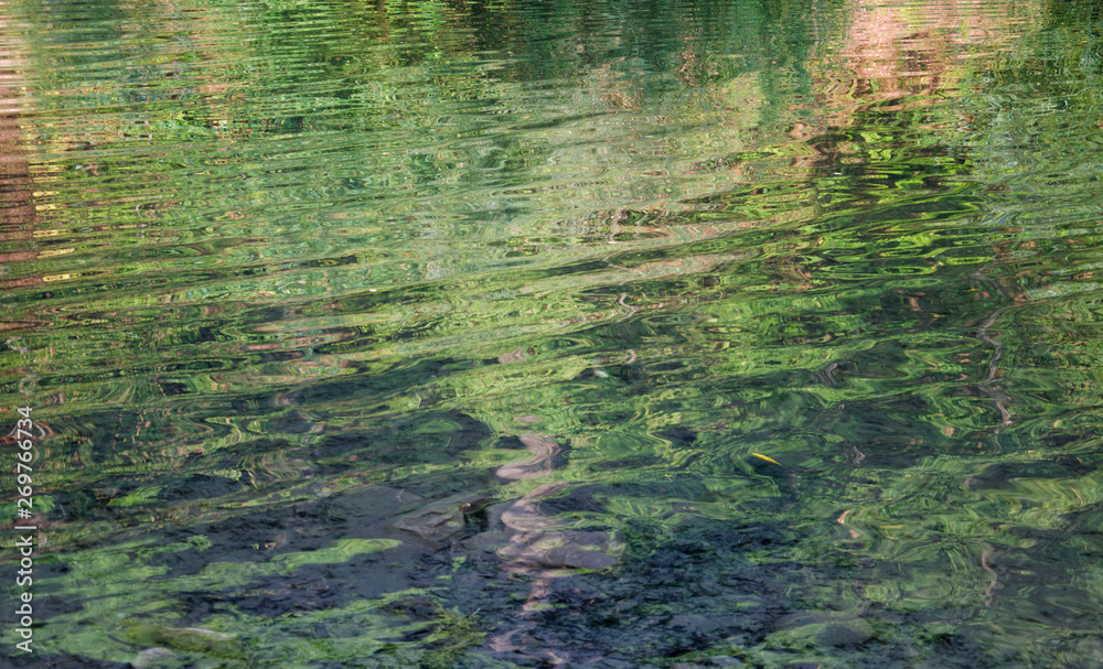 Colorful pattern on the surface of the water