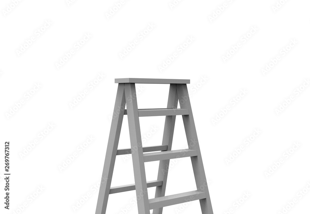 Metal Stairs isolated on white 3D Rendering Metal Stairs isolated on white 3D Rendering