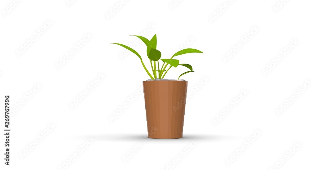 flower plant in Pot 3D Rendering flower plant in Pot 3D Rendering