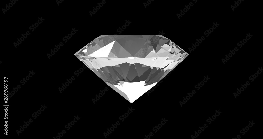 Diamond on Black Background 3D Rendering Diamond on Black Background 3D Rendering