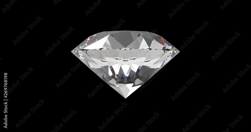 Diamond on Black Background 3D Rendering Diamond on Black Background 3D Rendering