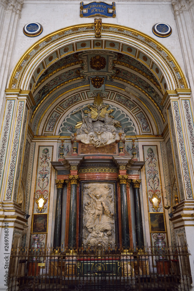 Side Chapel to Archangel Saint Michael in the Granada Cathedral of the Incarnation