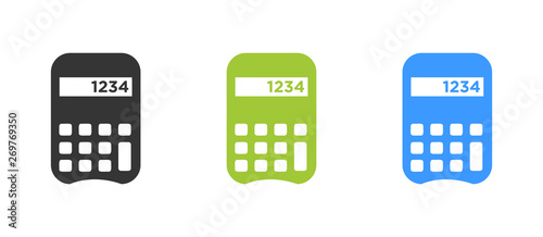 Calculator sign icon - flat vector