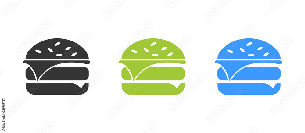 Burger sign icon - Flat vector Burger sign icon - Flat vector
