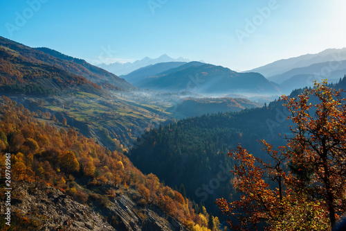 The Caucasus mountains in Svaneti. Beautiful mountain landscape. Georgia.