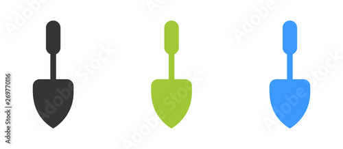 Garden trowel sign icon in flat style - vector