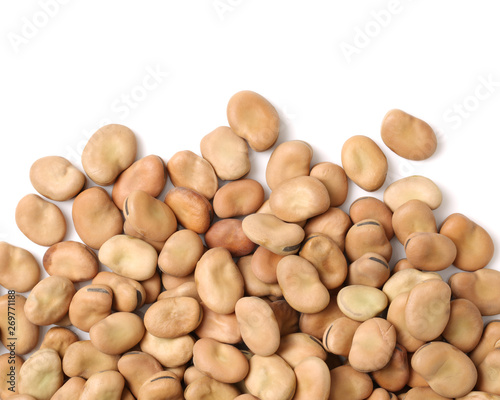 Fava beans,Vicia faba on white background