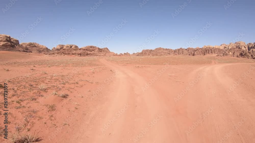 Desert Action Cam Car Back Ride Wadi Rum Jordan Desert Action Cam Car Back Ride Wadi Rum Jordan